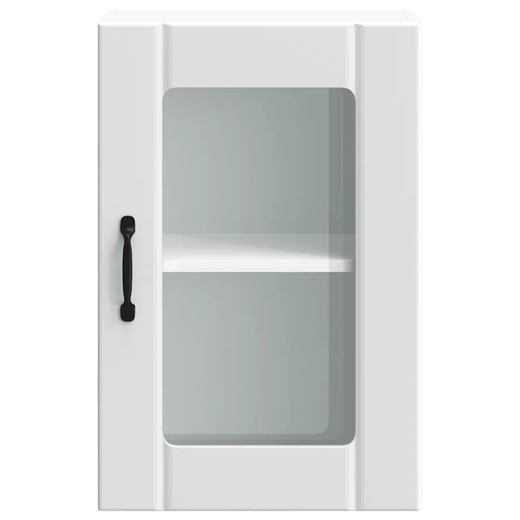 vidaXL Pensile da Cucina con Porta in Vetro Lucca Bianco