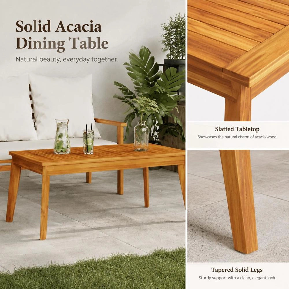 Garden Dining Table 100x55x45 Cm Solid Acacia Wood
