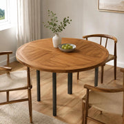 Tabletop Solid Teak Wood, Round, 2.5 Cm Thick, 80 Cm Diameter