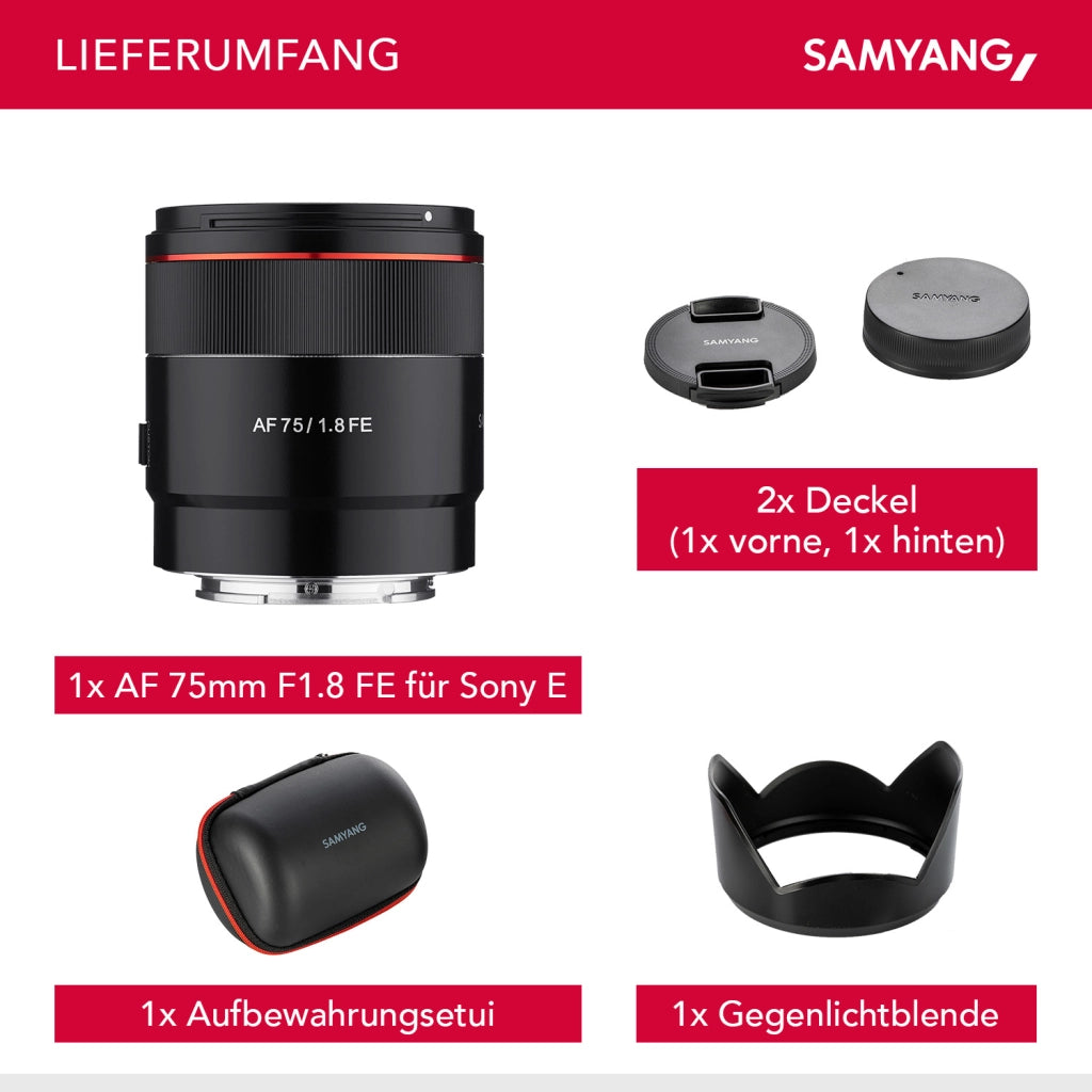 Obiettivo da ritratto AF 75mm F1.8 FE - Autofocus full frame e APS-C a focale fissa - compatibile con l'attacco E di Sony per A9 II A7 III A7C II A7C R A6600 A6500 A6400 A6300 e molti altri