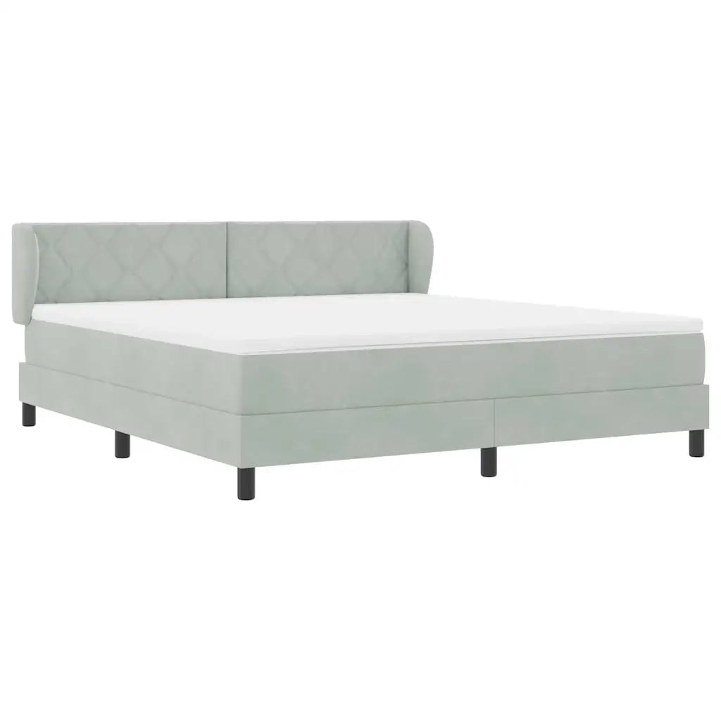 Letto a molle con testiera Grigio chiaro 180 x 200 cm Velluto 3340454