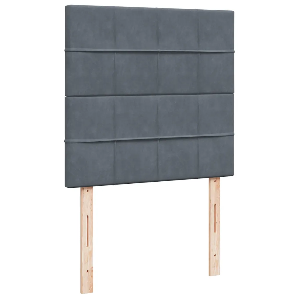 vidaXL Giroletto a Molle con Materasso Grigio Scuro 90x200 cm Velluto