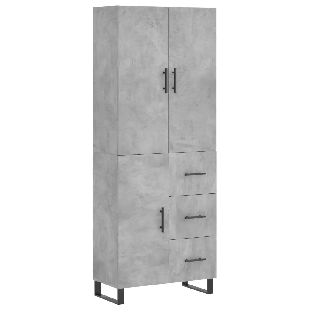 Credenza Grigio Cemento 69,5x34x180 cm in Legno Multistrato 3195927