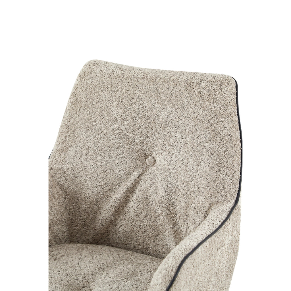 Sedia con braccioli Allie girevole in boucle' beige