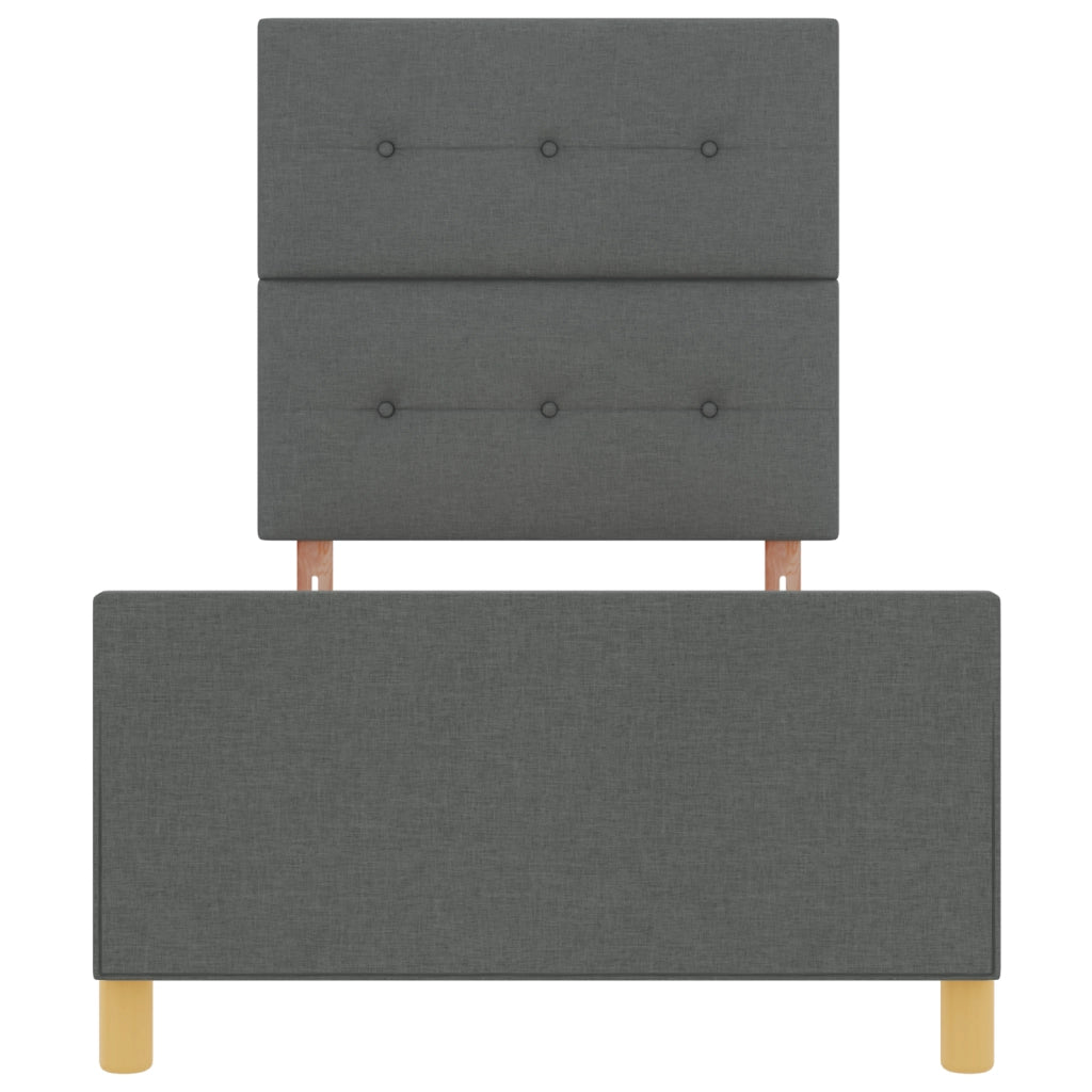 Letto Struttura  Grigio scuro 80x200 cm in Tessuto