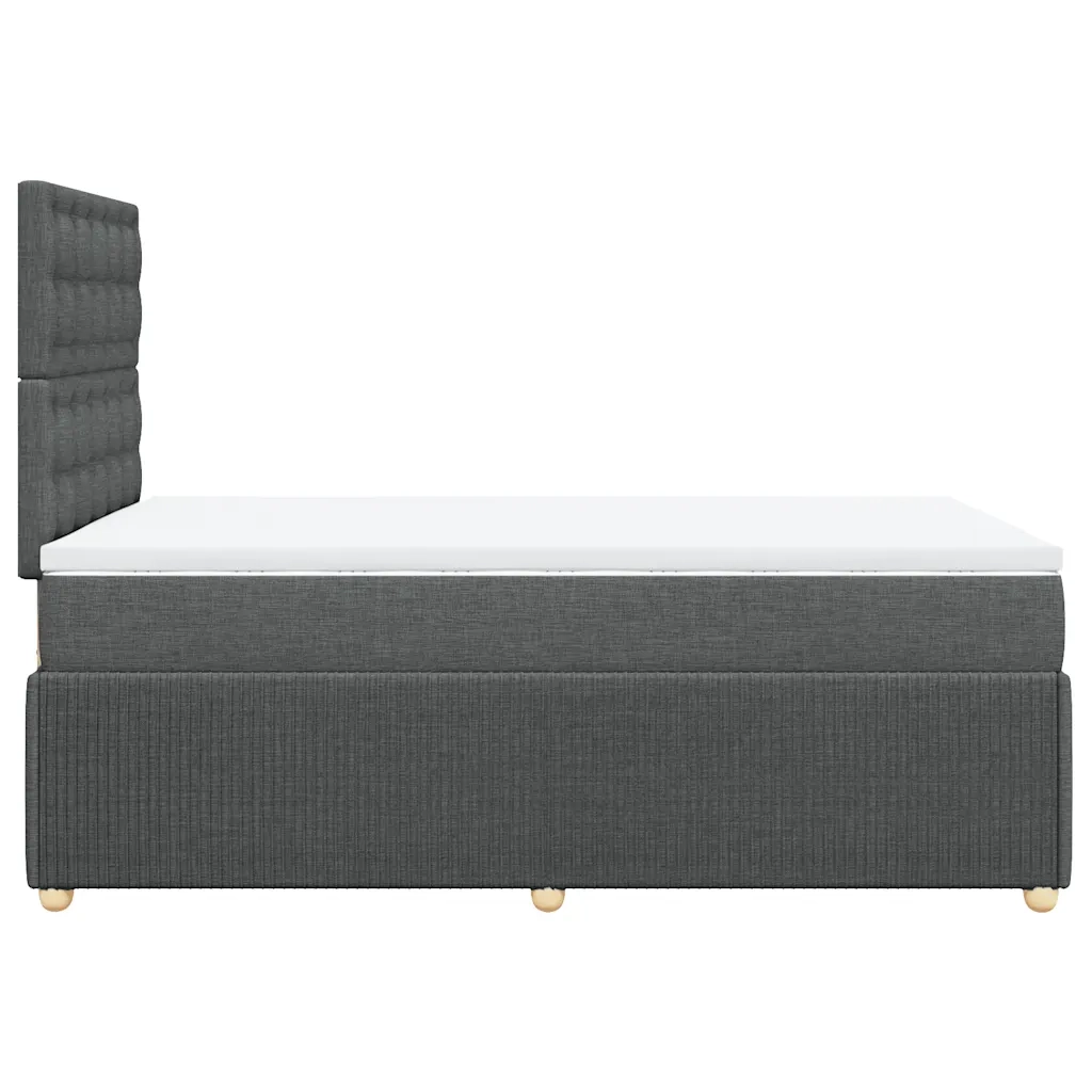 Giroletto a Molle con Materasso Grigio Scuro 120x200 cm Tessuto