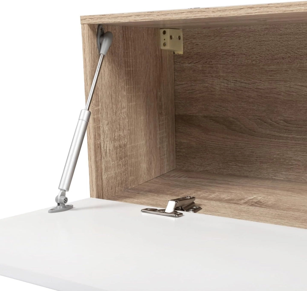Mueble TV suspendido ELIO 2 puertas madera y blanco 180 cm
