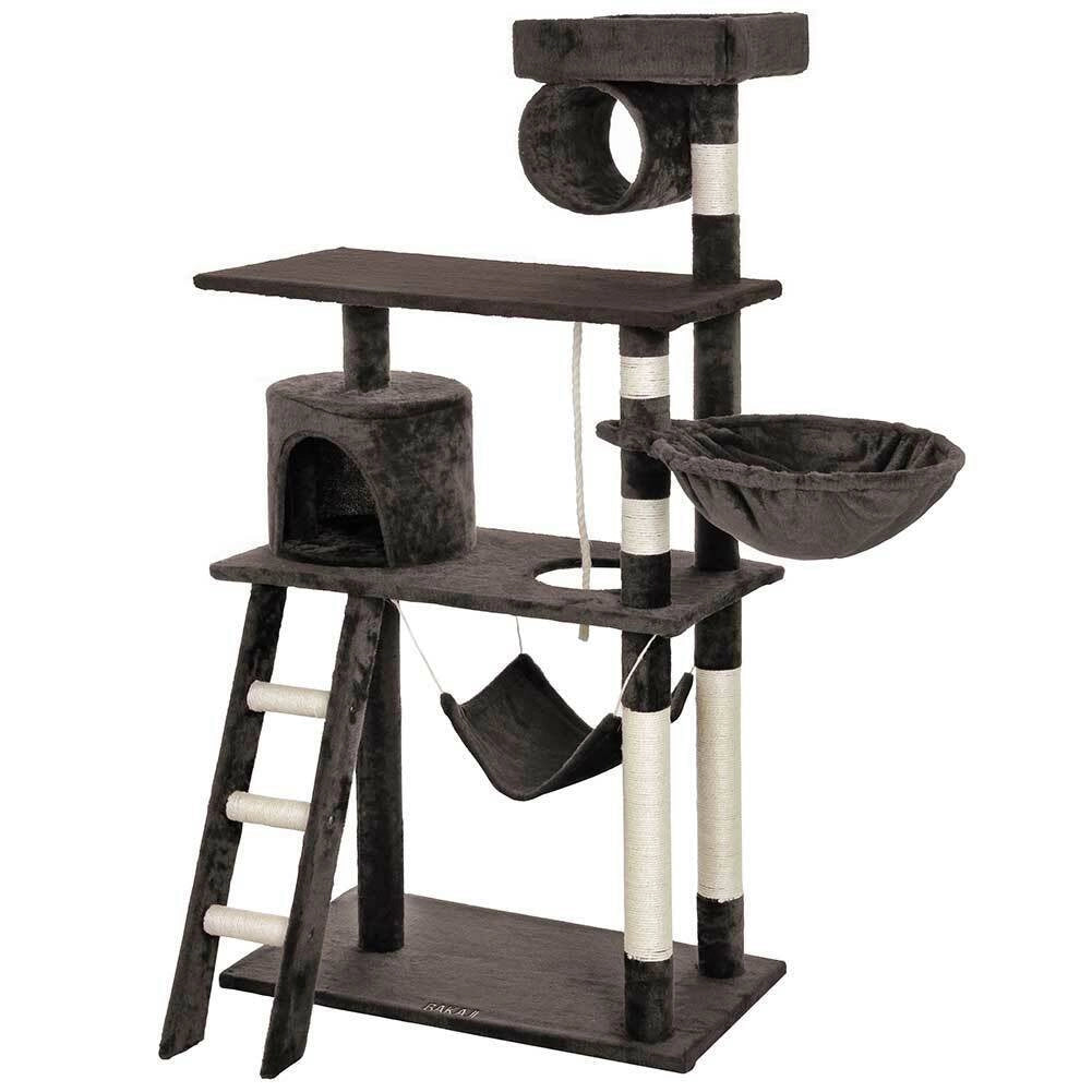 Albero Tiragraffi per Gatti Parco Giochi Cuccia Graffiatoio gatto 142cm Brown