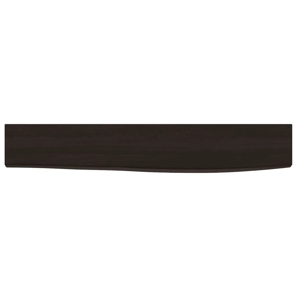 Ripiano Muro Marrone Scuro 60x10x2 cm Massello Rovere Trattato 363758