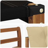 Set di divani da esterno con cuscino 6 pcs Naturale e Beige 3369724