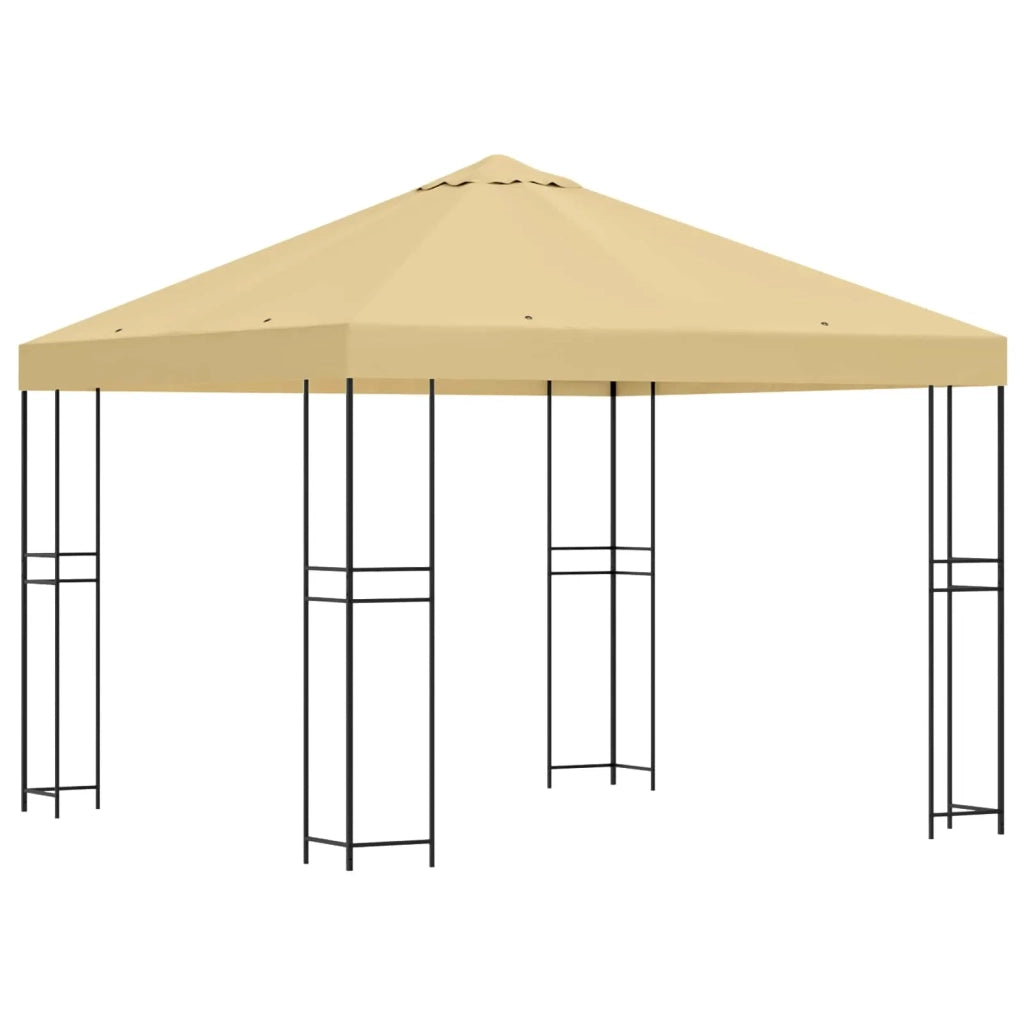 Gazebo 3 x 3 m Crema Poliestere e Acciaio 190 gsm