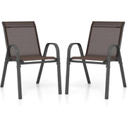 Set di 4 sedie da giardino impilabili 83 x 67 x 55 cm comfort ergonomico design moderno acciaio marrone 20_0012592
