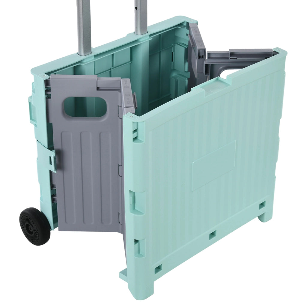 Carrello per Supermercato con 2 Ruote ¨C zephmum ¨C Verde 41.5x32.5x85 cm