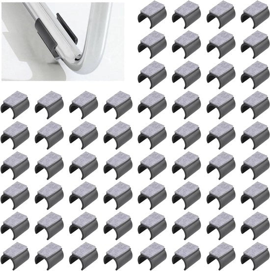 Set di 60 pezzi di cuscinetti per sedute - 25 mm - Protezioni per gambe di seduta in plastica - Pads Vilten - Sedute a U - Protezioni per gambe di seduta - Antiscivolo - Protezioni per gambe di seduta nere
