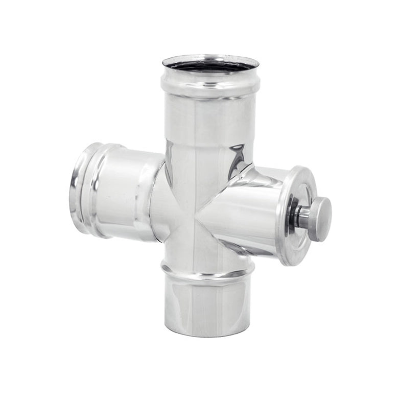 RACCORDO A T 90Â° CON ISPEZIONE INOX 304- Diam. 100- DK- pezzi 1