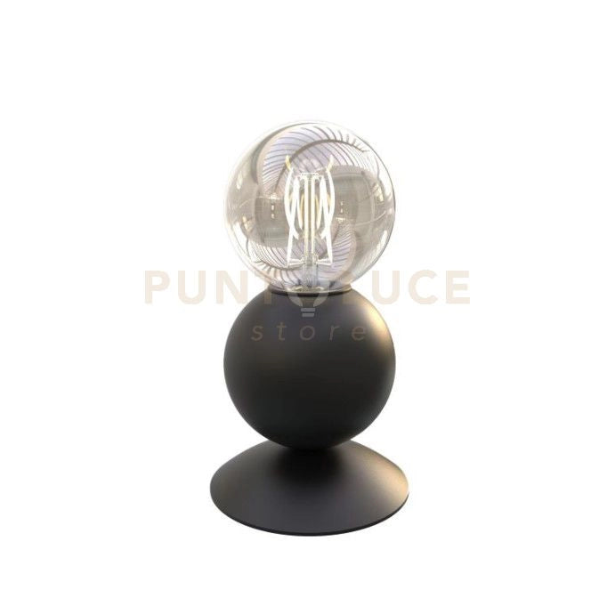 MELINA-L N Lampada da tavolo 1 luce sfera in metallo nero opaco lampadina E27 Inclusa