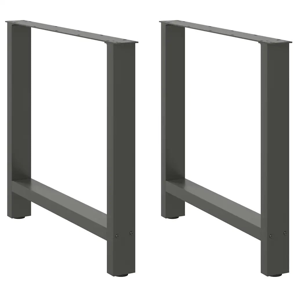 Gambe per tavolo da pranzo antracite 2 pz 70x(72-73) cm in acciaio 4013310