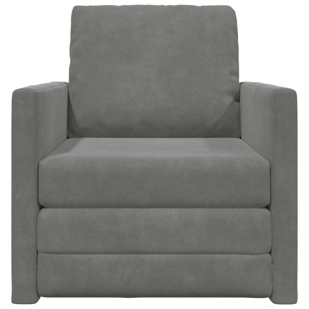 Divano letto Grigio scuro 74 x 77 x 81 cm Velluto 4106613