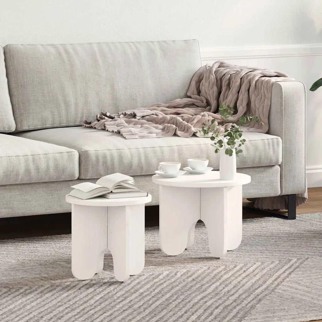 vidaXL Tavolino da salotto 2 pcs Bianco 39.5 x 39.5 x 30 cm