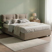 Letto Matrimoniale Artrax, Letto Matrimoniale Sfoderabile Made in Italy, Grigio Tortora\