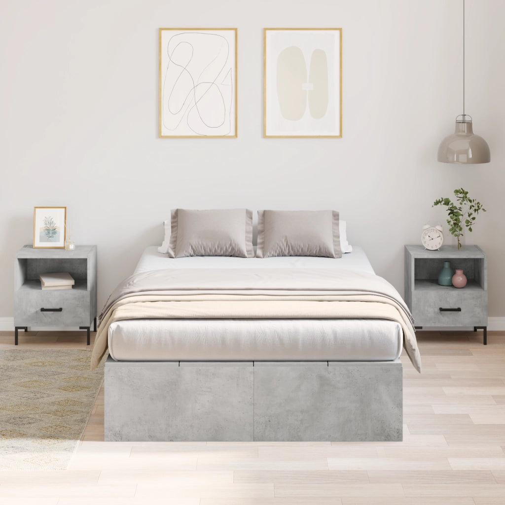 Struttura Letto con Contenitore Grigio Cemento 120x190 cm