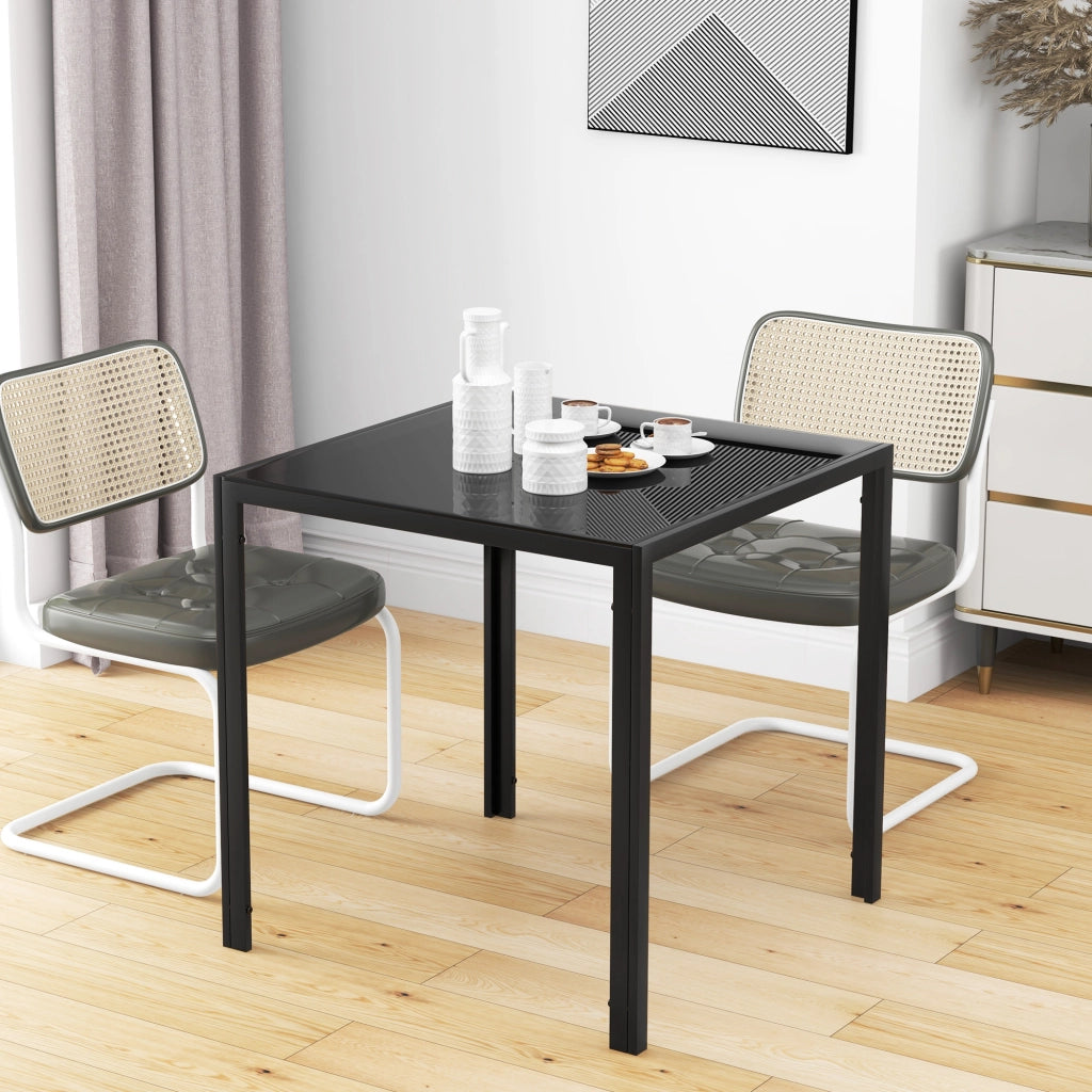 Tavolo da pranzo quadrato ¨C Xylo ¨C vetro temperato nero 75x75x75 cm per 4 persone