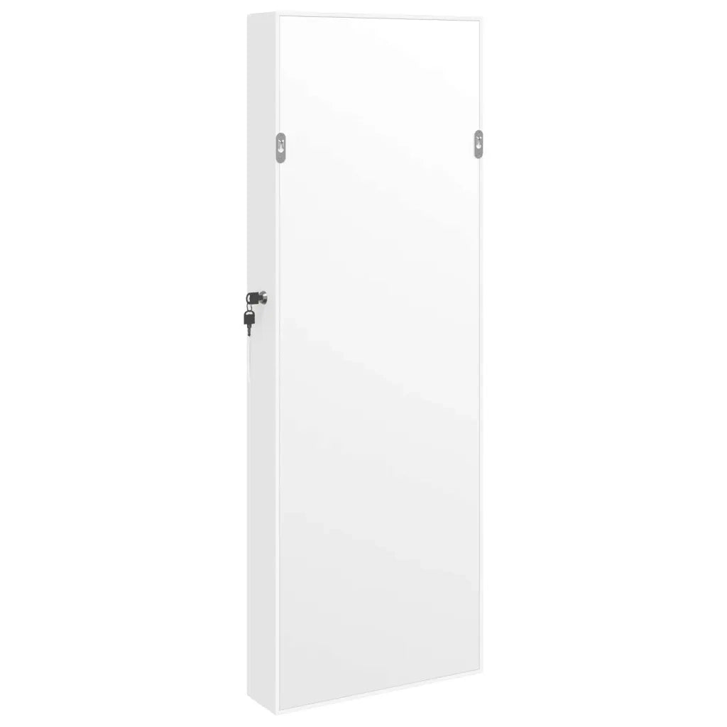Armadio Portagioie a Specchio con Luci LED a Parete-Specchiera Portagioie con LED Bianco 204044
