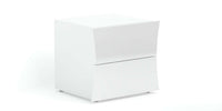 Comodino design colore bianco lucido 2 cassetti camera da letto Arco Smart