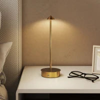 Set di 2 Lampade da Tavolo LED Ricaricabili con USB e Controllo Tattile e Luce Regolabile Ø10x30 cm Oro