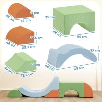 Set di 5 Blocchi di Costruzioni morbide per bambini in schiuma, Multicolore