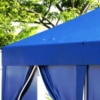 Gazebo da Giardino Pieghevole 3 x 6 m con 6 Pareti Laterali, Sacca per Trasporto Inclusa, Blu