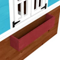 Casetta per Bambini 3-8 Anni con Tetto Inclinabile, Vasi e Fioriere, in Legno di Abete, 114x126.4x135 cm