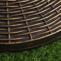 Base per Ombrellone Rotonda in Plastica Effetto Rattan da 25kg per Pali da 35mm, 38mm, 48mm