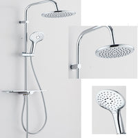 Colonna doccia con saliscendi e soffione in ottone cromato