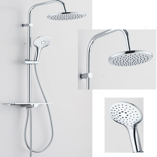 Colonna doccia con saliscendi e soffione in ottone cromato