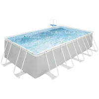Piscina Fuori Terra in Acciaio e PVC Rinforzato con Filtro, 580x310x122cm, Grigio Chiaro