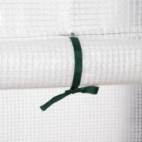 Serra da Giardino in PE e Acciaio per Esterni con 2 Scaffali e Porta Avvolgibile, 143x73x195 cm, Bianco