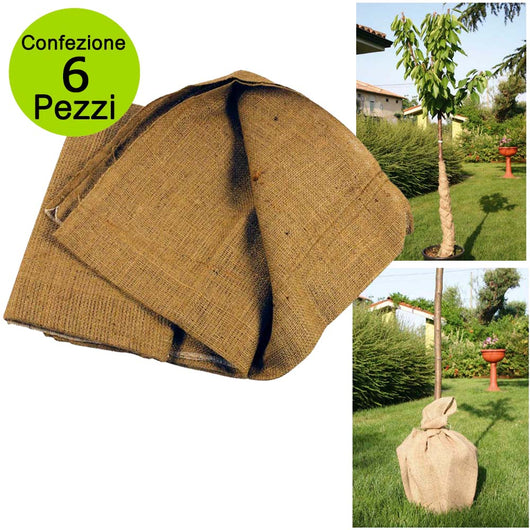 Multipack 6 pz telo in juta naturale per piante acquatiche telo protettivo per piante 1,4 x 1,4 metri