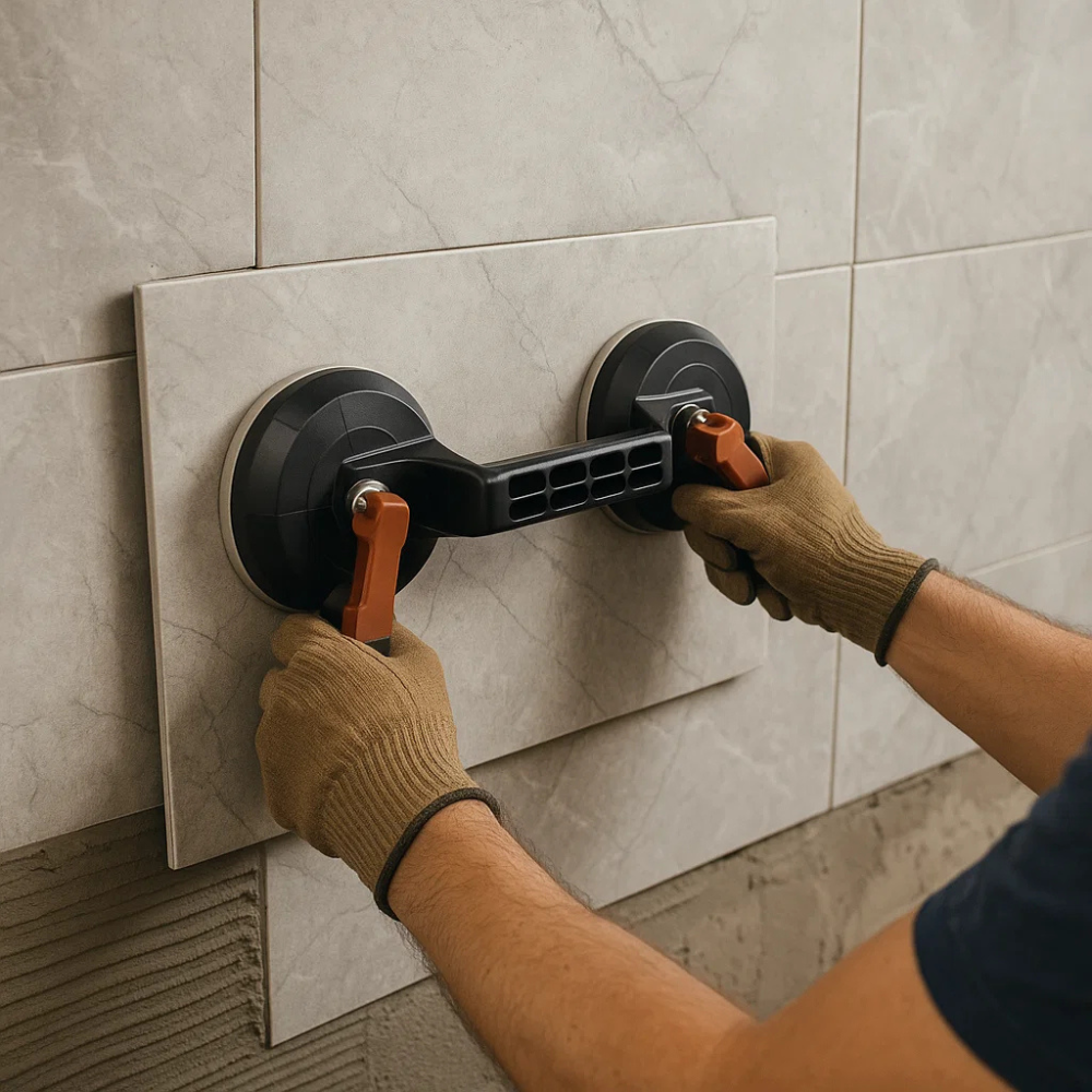 Ventosa doppia patta piastrelle materiali superfici liscie strutturate biventosa