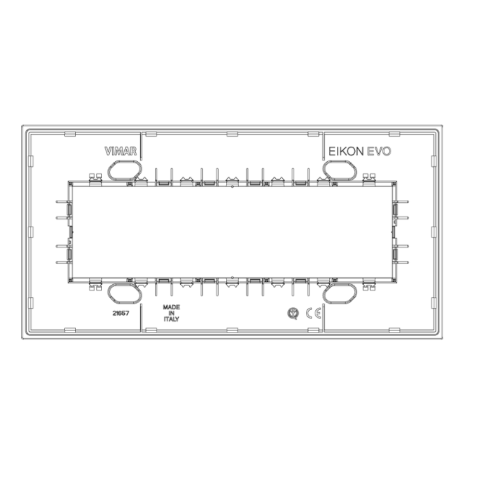Placca vimar 21657 7 moduli serie eikon evo montaggio orizzontale e verticale *** numero posti 7 moduli, confezione 1