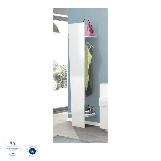 Mobile ingresso PING L 50 x H 200 x P 30 cm colore bianco lucido