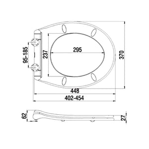 Sedile bianco lucido termoplastico per serie dark con chiusura rallentata frizionata *** confezione 1