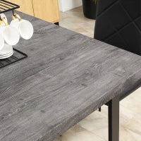 Tavolo da Pranzo Rettangolare Stile Industriale per 8 Persone, 180x90x75cm, Grigio e Nero