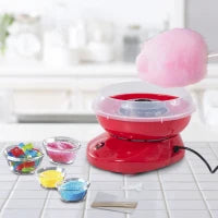 Macchina per Zucchero Filato in PP, Acciaio Inox e Alluminio 450W 27 x 26 x 18cm Rosso