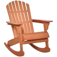 Sedia Adirondack in Legno, Sedia a Dondolo per Giardino ed Esterni Impermeabile, 77x94x97cm Teak