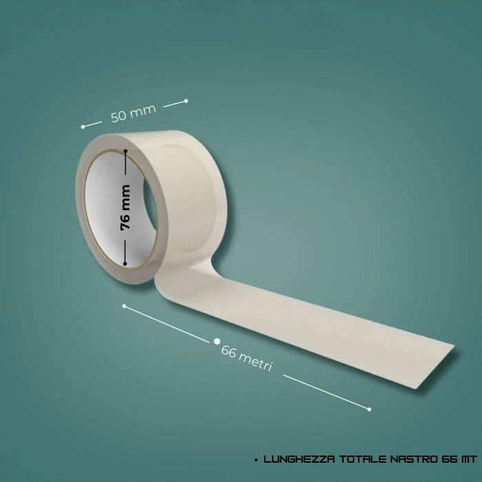 Nastro adesivo silenzioso trasparente 50mm x 66mt per imballaggio