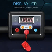 Tapis Roulant Elettrico Pieghevole, Tapis Roulant Elettrico Portatile 1.25HP con Schermo LCD, Velocità 1-10 km/h, Ruote, Allenamento per Casa, Ufficio, Palestra, Nero e Grigio