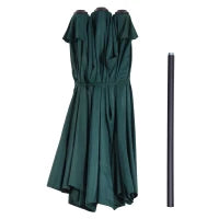 Ombrellone da Giardino Doppio con Apertura a Manovella, in Acciaio e Poliestere, 455x265x238cm, Verde Scuro