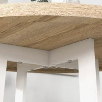 Tavolo da Pranzo Rotondo Moderno per 4 Persone, Ø100x75cm, Legno Naturale e Bianco