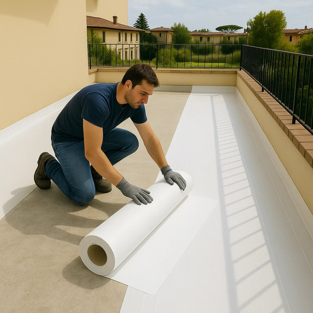 Guaina autoadesiva polimerica ardesiata bianca 4 kg/m² casasciutta rotolo 1 x 10 m